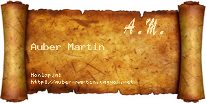 Auber Martin névjegykártya